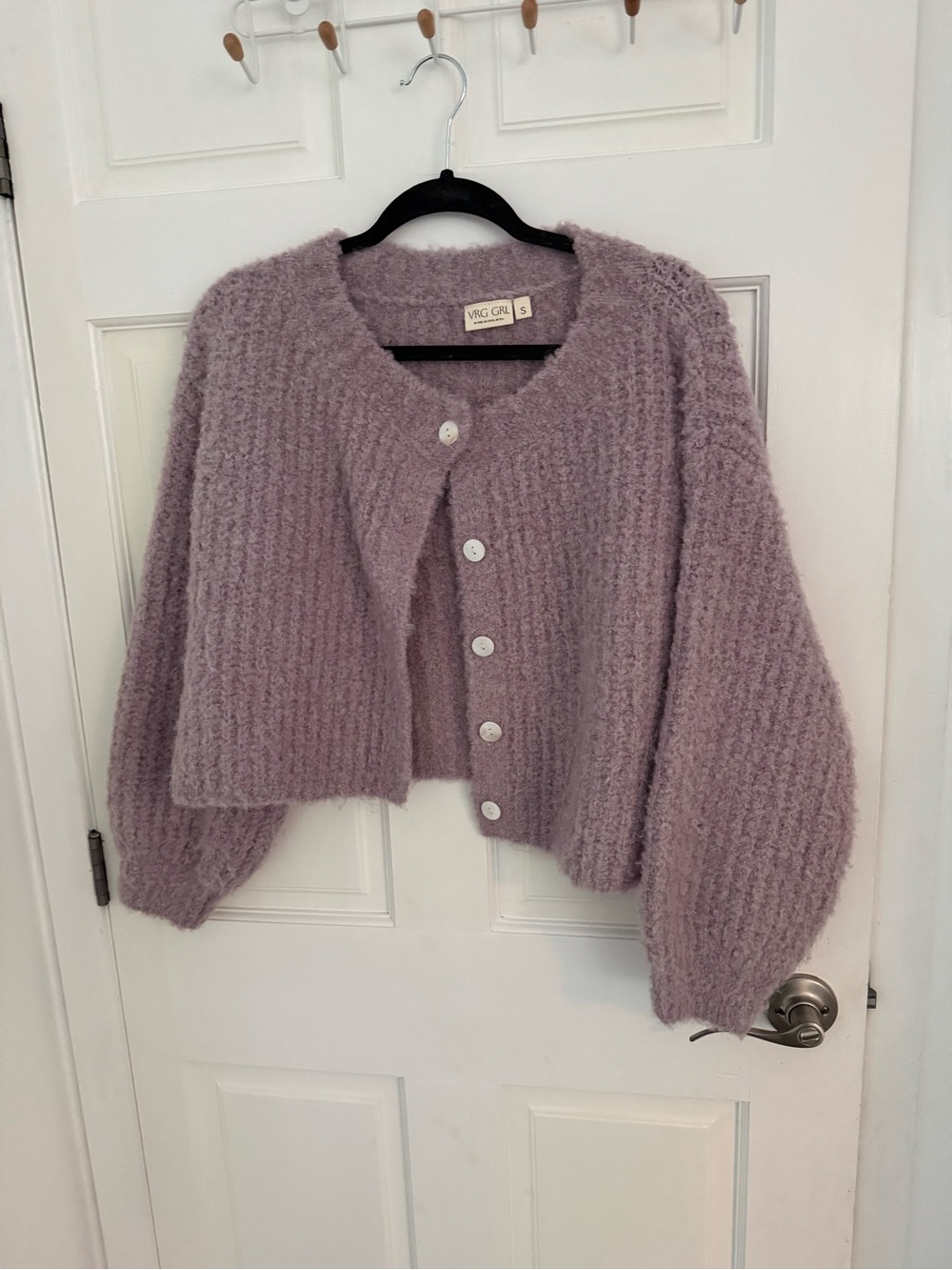 VRC Girl Lavender Cozy Knit Button-Front Sweater